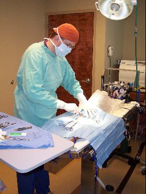 Dr. McHugh performing surgery